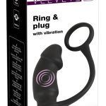 Black Velvets Vibro-Analplug mit Penis-/Hodenring