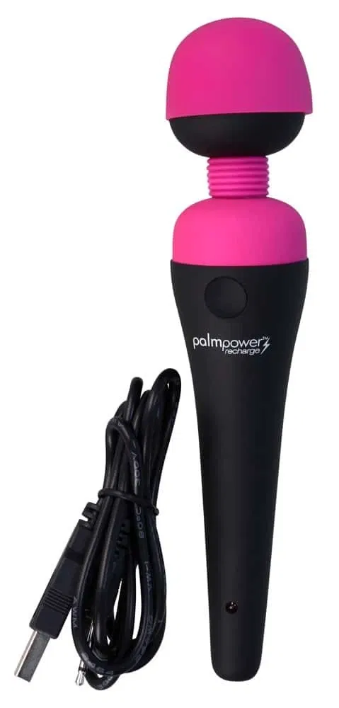 Palmpower Massagestab - Flexibler Kopf, sanfte bis intensive Vibrationen, wasserdicht, wiederaufladbar Schwarz/Pink