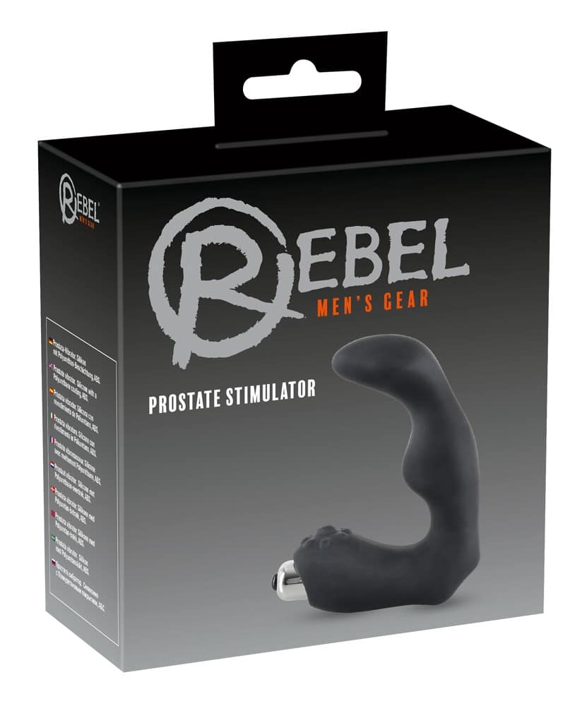 Rebel Prostata-Stimulator: Noppen, Verdickungen, Vibro-Ei (schwarz) Schwarz, Silber