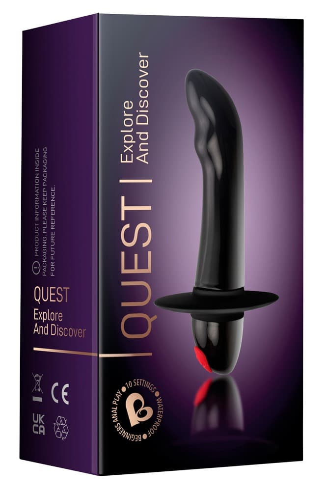 Rocks Off Quest Black - Prostata-Vibrator mit 10 Vibrationsmodi