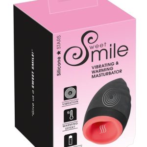 Sweet Smile Vibro-Wärme-Masturbator Hülle Schwarz, innen Pink