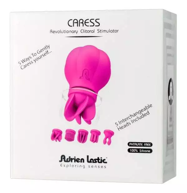 Adrien Lastic Caress - Auflegevibrator mit 5 Aufsätzen