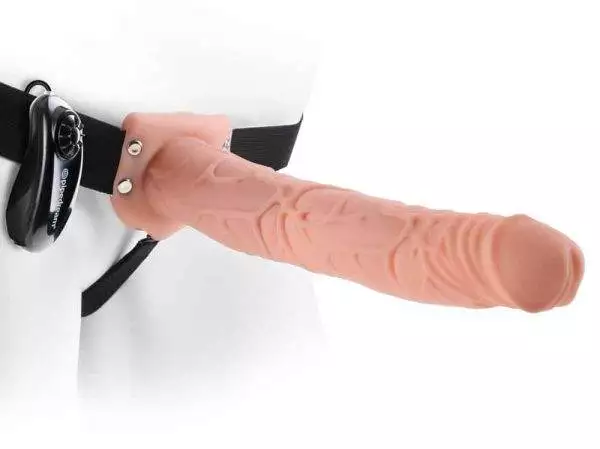 Fetish Fantasy Series - Vibrating Hollow StrapOn Hautfarben hell/Schwarz