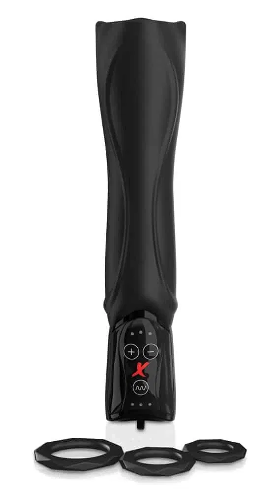 PDX Elite Eichelvibrator - Genopptes Innenleben, 7 Vibrationsmodi, 3 Rotationsgeschwindigkeiten Dose schwarz
