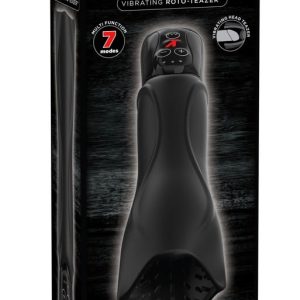 PDX Elite Eichelvibrator - Genopptes Innenleben, 7 Vibrationsmodi, 3 Rotationsgeschwindigkeiten Dose schwarz