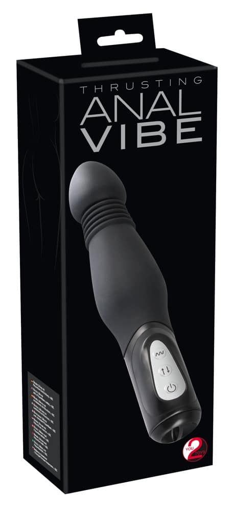 You2Toys Black Thrusting Anal Vibe - Stoßfunktion, 7 Modi, 3 Geschwindigkeiten