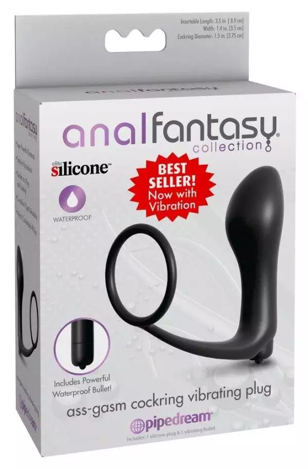 Analfantasy Collection: Vibrierender Cockring mit Analplug