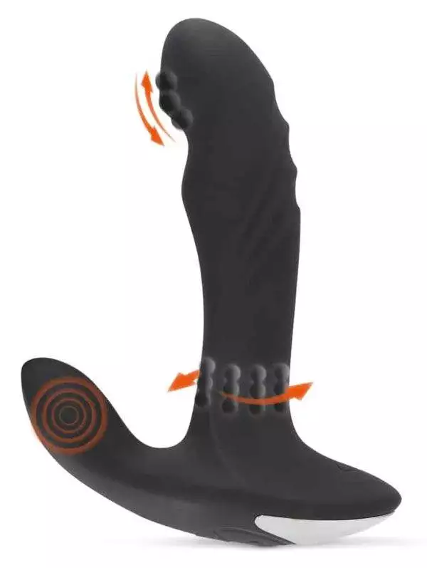 Rebel Prostatastimulator mit 3 Funktionen Schwarz, Silber