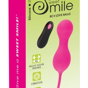 Sweet Smile RC Love Balls - Vibrokugel-Duo für Beckenbodenmuskulatur, 10 Vibrationsmodi, wiederaufladbar Pink, Schwarz