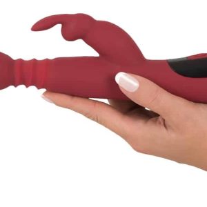 You2Toys Rabbitvibrator - sinnlich bewegliche Öhrchen, 10 Vibrationsmodi, stoß- und rotationsstufen, wasserdicht Rot/Schwarz