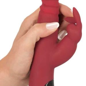 You2Toys Rabbitvibrator - sinnlich bewegliche Öhrchen, 10 Vibrationsmodi, stoß- und rotationsstufen, wasserdicht Rot/Schwarz