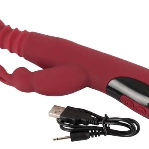 You2Toys Rabbitvibrator - sinnlich bewegliche Öhrchen, 10 Vibrationsmodi, stoß- und rotationsstufen, wasserdicht Rot/Schwarz