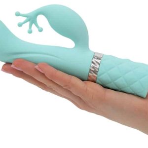 PILLOW TALK Royal Rabbit - Samtiger Rabbitvibrator mit Swarovski®-Design Teal