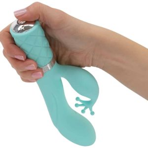 PILLOW TALK Royal Rabbit - Samtiger Rabbitvibrator mit Swarovski®-Design Teal