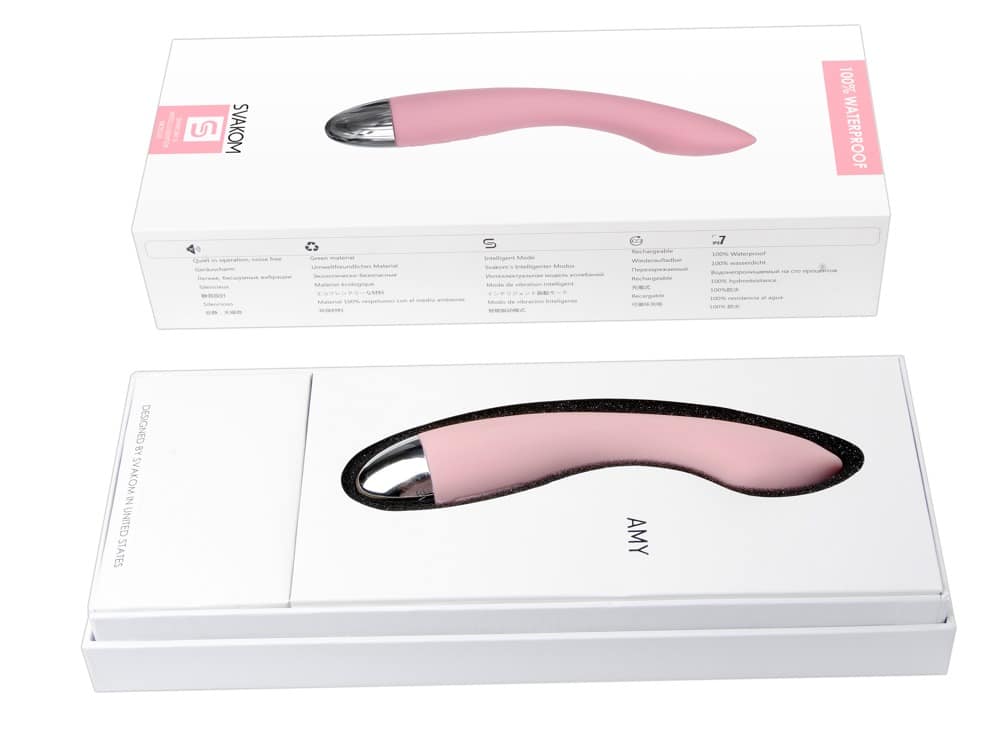 SVAKOM Amy Pale Pink - G-Punkt-Vibrator Rosa/Silber