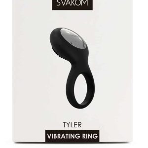 SVAKOM Tyler Black - Vibro-Ring mit Stimulationsaufsatz - 5 Vibrationsmodi - Wiederaufladbar - Für Sie und Ihn