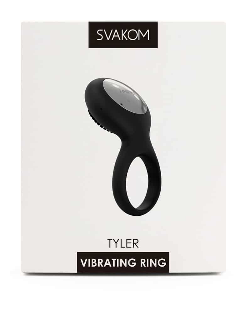 SVAKOM Tyler Black - Vibro-Ring mit Stimulationsaufsatz - 5 Vibrationsmodi - Wiederaufladbar - Für Sie und Ihn