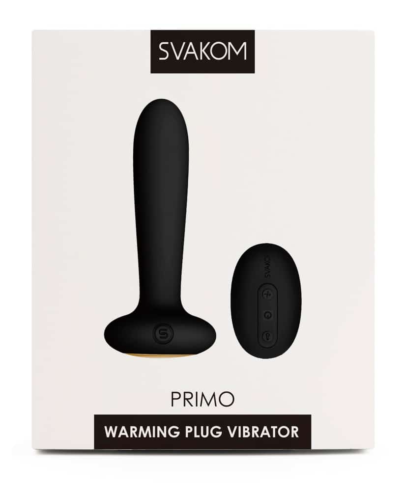 SVAKOM Primo Black - Heizbarer Analplug mit 5 Vibrationsmodi und Fernbedienung Schwarz/Gold