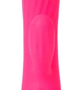 SVAKOM Angel Plum Red - Rabbitvibrator mit Wärmefunktion und Stimulationsrillen Pink/Silber