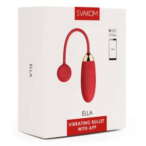 SVAKOM Ella Red - Vibro-Ei mit Rückholband und App-Steuerung Rot/Gold