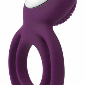 SVAKOM Tammy Violet - Vibro-Penisring mit Hodenring, genoppter Stimulationsaufsatz, 5 Vibrationsmodi, wiederaufladbar Lila/Silber