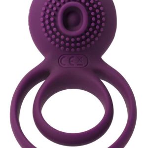 SVAKOM Tammy Violet - Vibro-Penisring mit Hodenring, genoppter Stimulationsaufsatz, 5 Vibrationsmodi, wiederaufladbar Lila/Silber