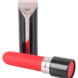 You2Toys Lippenstift-Vibrator: Mini, handlich, 10 Vibrationsmodi, wiederaufladbar Schwarz/Rot/Rosa