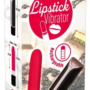 You2Toys Lippenstift-Vibrator: Mini, handlich, 10 Vibrationsmodi, wiederaufladbar Schwarz/Rot/Rosa