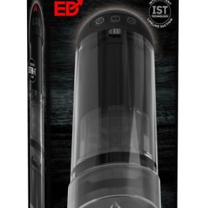 PDX Elite Vibrations-Penispumpe mit 3 Ringen Transparent/Schwarz