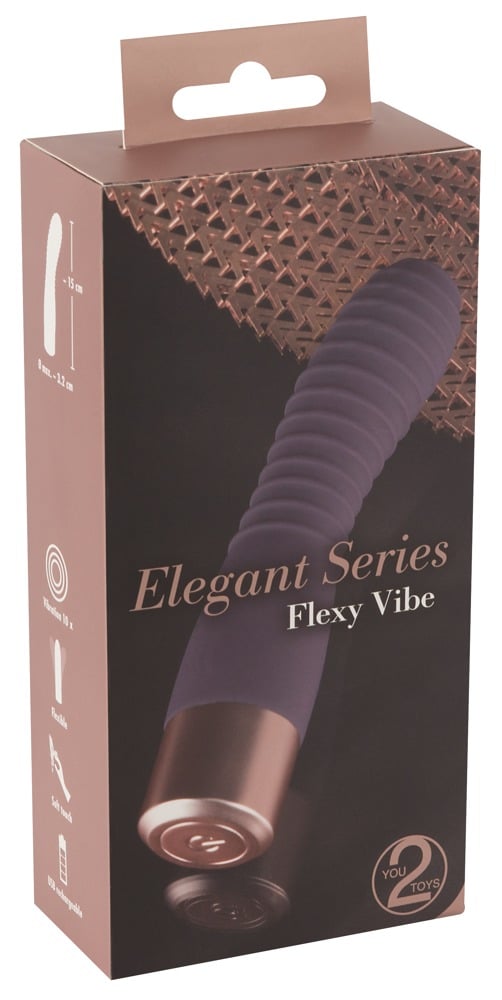 Elegant Series - Rillen-Vibrator, 10 Modi, wasserdicht Lila/Rosegold