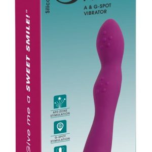 Sweet Smile FlexiG-Spot Vibrator - Biegsamer Lustspender für A- und G-Zone Beere/Silber