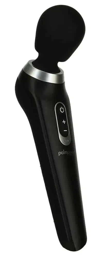 palmpower Extreme Black - Ergonomisch geformter Massagestab mit 7 Vibrationsmodi Schwarz/Silber