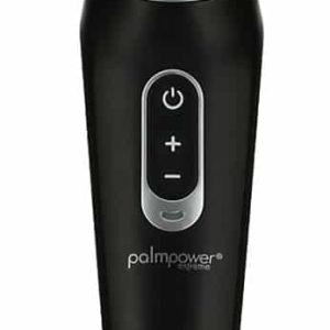 palmpower Extreme Black - Ergonomisch geformter Massagestab mit 7 Vibrationsmodi Schwarz/Silber