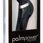 palmpower Extreme Black - Ergonomisch geformter Massagestab mit 7 Vibrationsmodi Schwarz/Silber