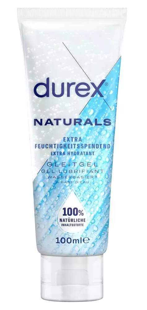 Durex Naturals Gel Extra - Wasserbasiertes Gleitgel mit Hyaluron (100 ml)