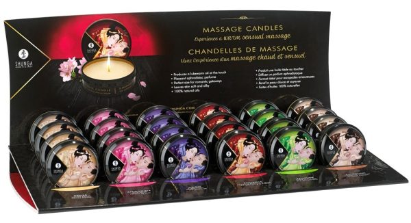 Shunga Mini Massagekerzen - 6 Düfte, 24 Stk. (30 ml)