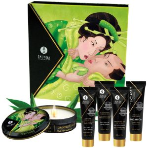 Shunga Geisha's Secret Set - Luxuriöse Miniaturen für sinnliche Massagen Exotic Green Tea