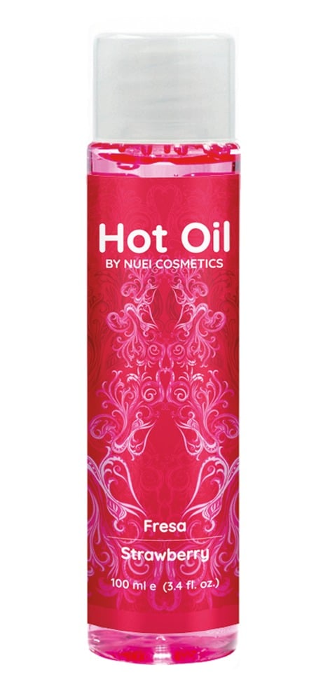 NUEI Hot Oil Strawberry - Veganes Massageöl mit Ginseng-Extrakten (100 ml) Strawberry (100 ml)