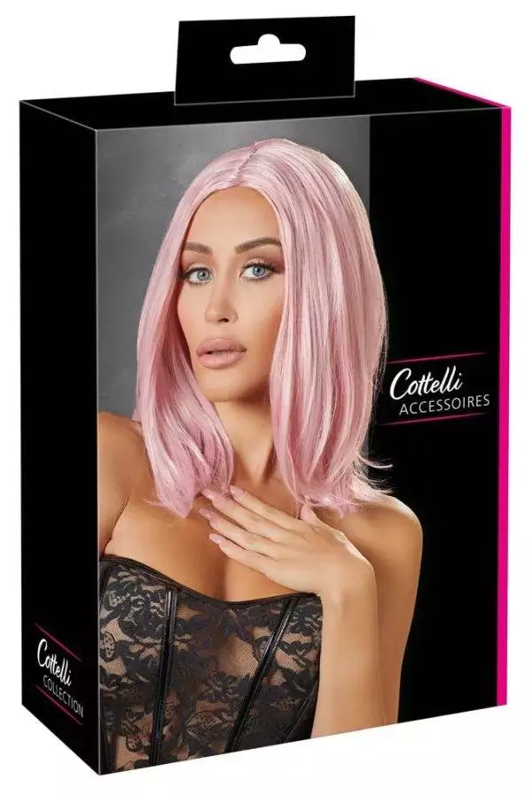 07001930000_verp Cottelli ACCESSOIRES - Trendige Bob-Perücke, rosa (1 Stück)
