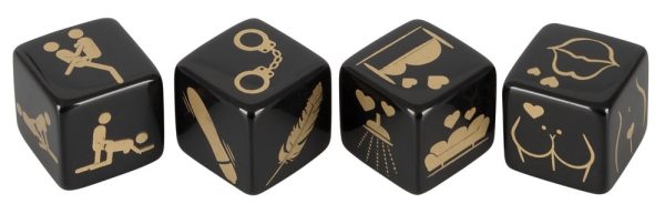 Erotic Dice Set - 4er Würfelset mit Motiv-Aufdruck (4 Stück)