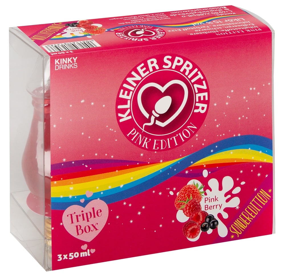 Kleiner Spritzer Pink Edition - 3er-Pack, freche Penis-Flaschen Pink Berry (3 Stück)