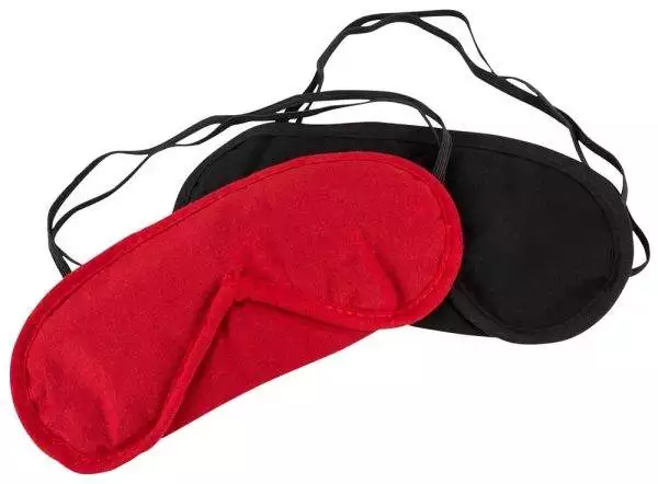 Cottelli ACCESSOIRES - Augenmasken Set, Blickdicht, hoher Trage-Komfort Schwarz/Rot