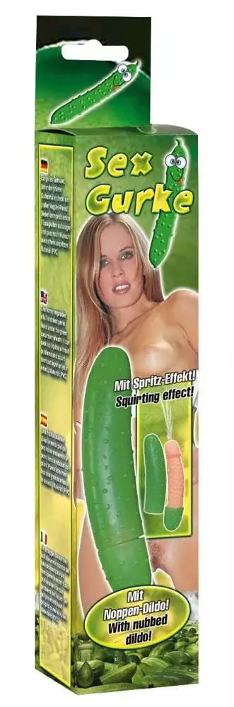Spritz-Gurke - Naturdildo mit Noppen