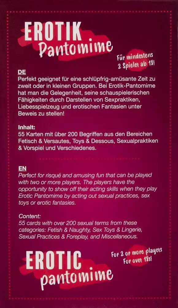 Gigimax Erotik-Pantomime: Frivoler Partyspaß Bunt (55 Teile)