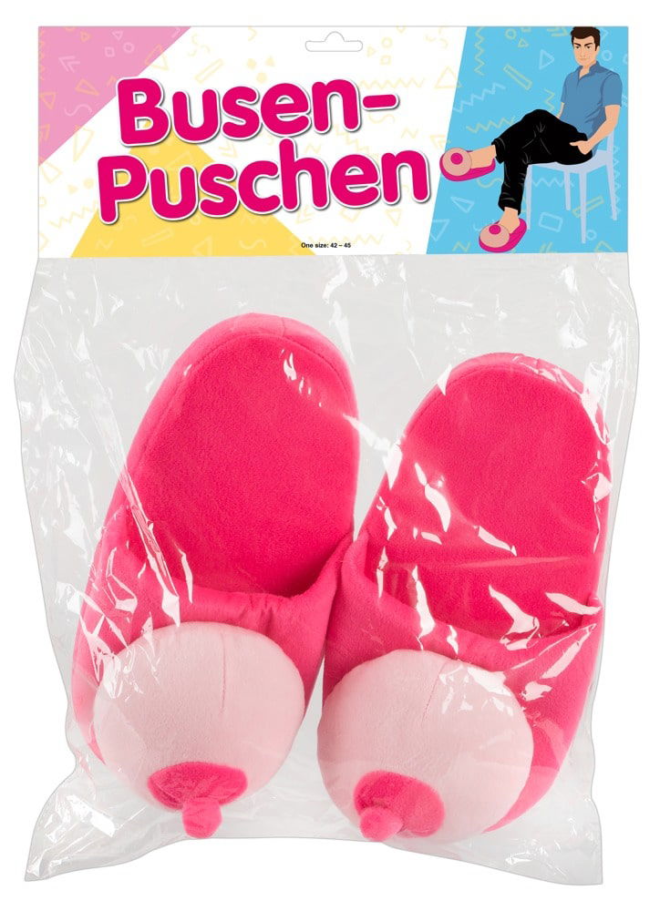 Plüsch-Füße "Pinkes Busenpuschen"