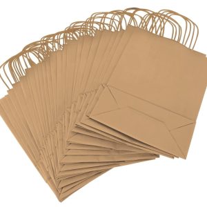 EcoPack: Braune Recycelte Papier Tragetasche - 26 x 12 x 31 cm - 250 Stück