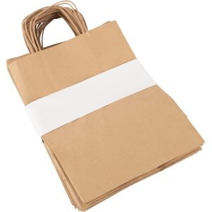 EcoPack: Braune Recycelte Papier Tragetasche - 26 x 12 x 31 cm - 250 Stück