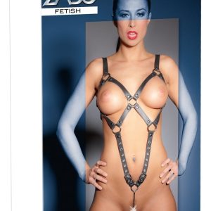 ZADO Leder Harness mit Vagina-Kugel S-L