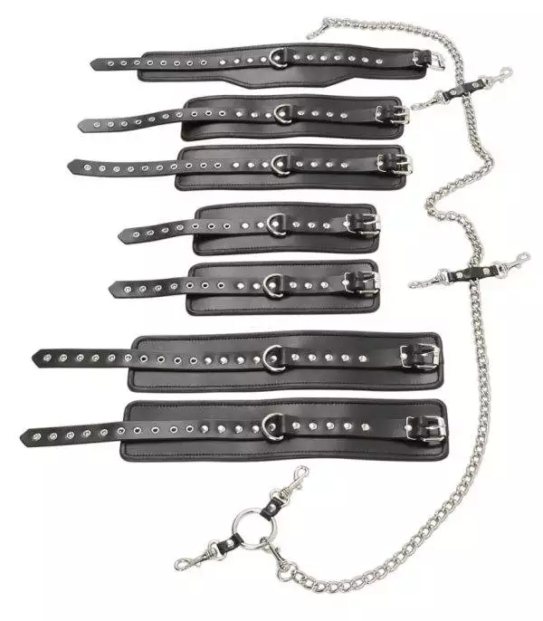 ZADO Leder Fessel-Set | Hals, Oberarme, Hände & Füße