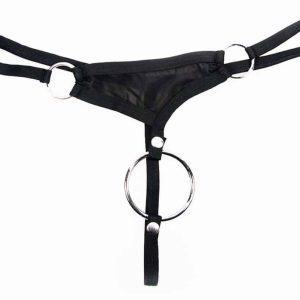 Svenjoyment Herren String mit abknöpfbarem Penisring M